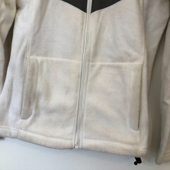 BOOMBAH White Gray Fleece Full Zip Zipper Jacket Active Sweatshirt Small FLAWED - Picture 4 of 12